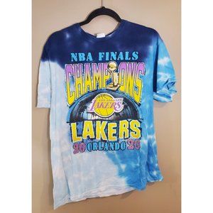 SOLDNBA Finals '47 Vintage Tubular Blue Tie-Dye Orlando Los Angeles Lakers T